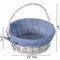 Wickerwise White Round Willow Gift Basket with Blue and White Gingham Liner and Sturdy Foldable Handles, Medium QI004620.BL.M - alternate 5